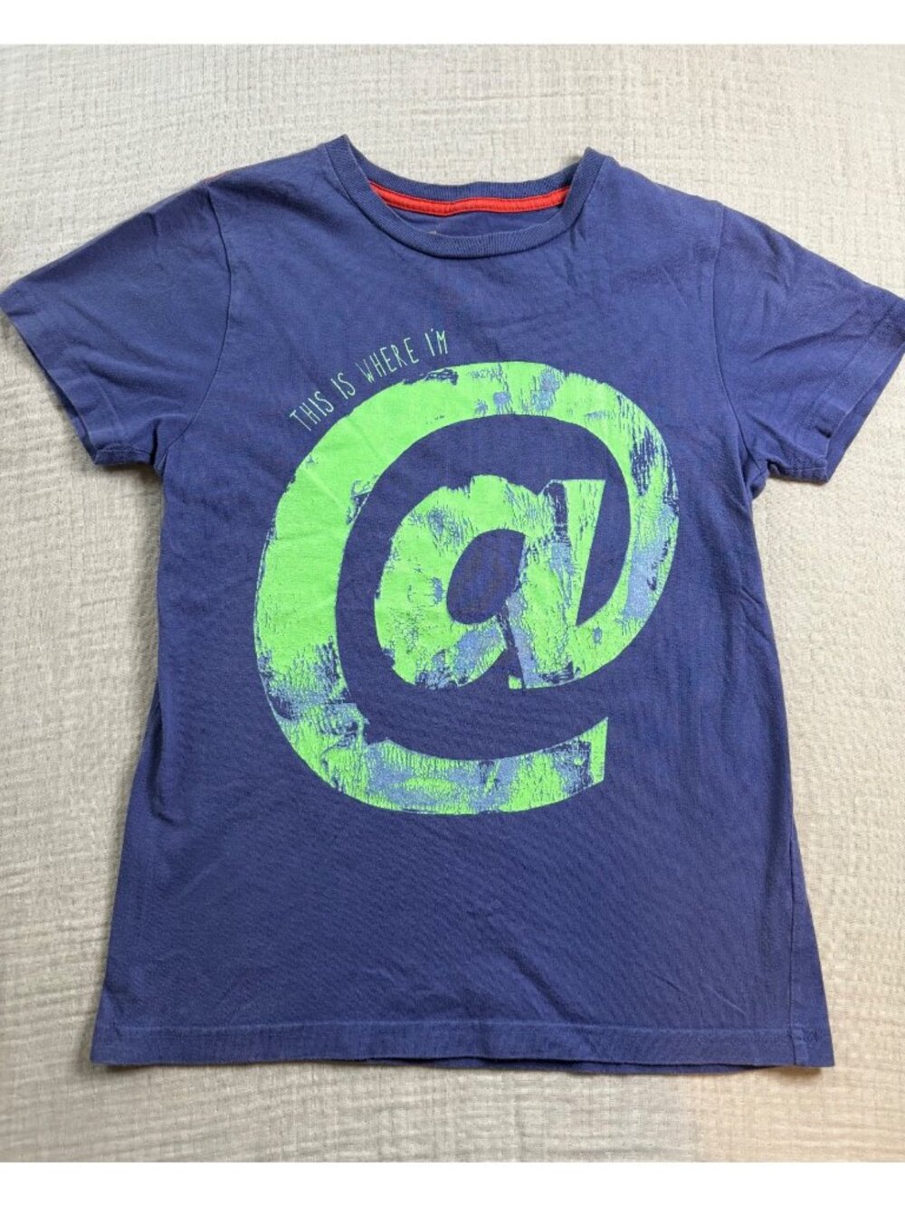 Johnnie B Boys Graphic T-Shirt 9-10Y Blue With Neon Green At Symbol Print